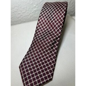 The‎ Tie Bar Silk Necktie Dark Purple, Black White Plaid Office 3 inches
